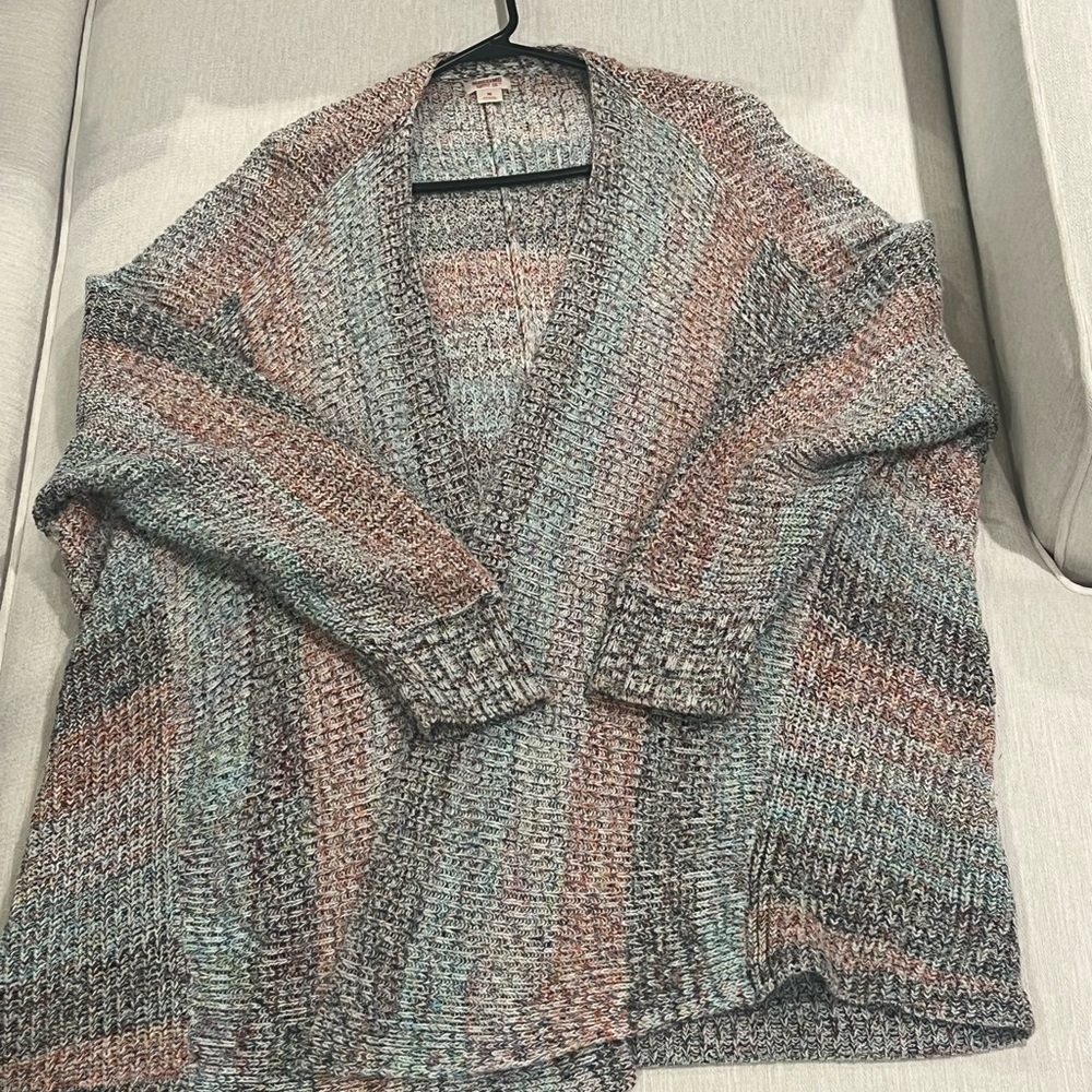 Multicolor Knit Open-Front Cardigan - Picture 4 of 6